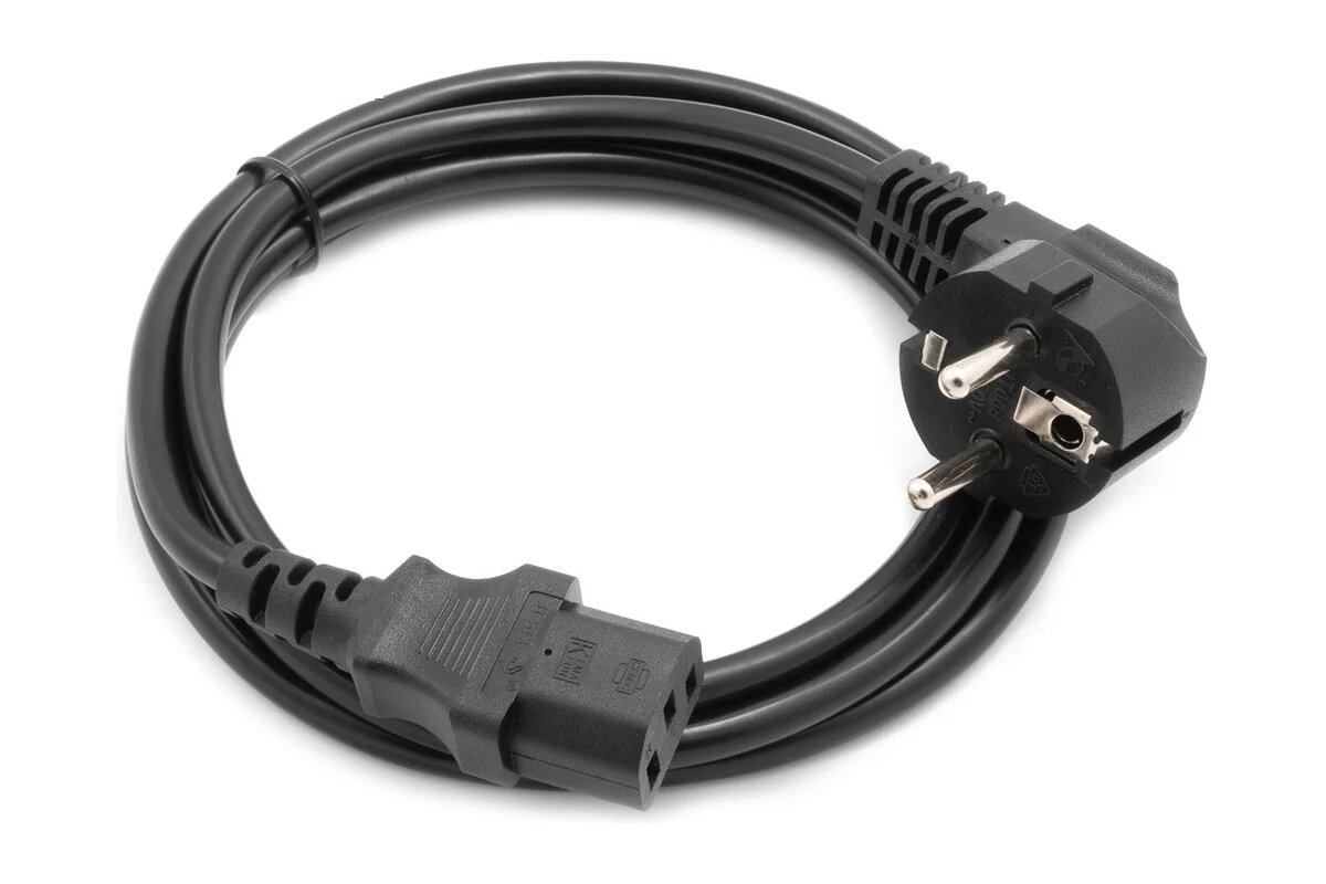 Кабель питания A1 1.8 м CEE 7/7- С13 3x1 мм² 2200 Вт черный A1-PC1-EU-C13-1.8M