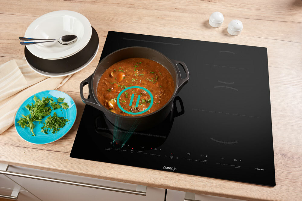 Изображение Электрическая варочная панель Gorenje GI6432BSCE 59 см, 4 конфорки стеклокерамика, черный