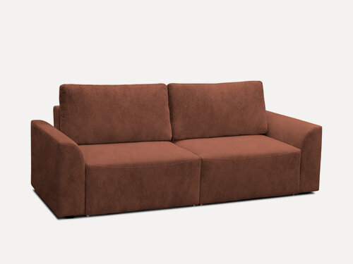 Изображение товара Диван раскладной "Росмебель Сиэтл", еврокнижка, модульный, с ящиком, размер 2,45х1х0,95, терракотовый