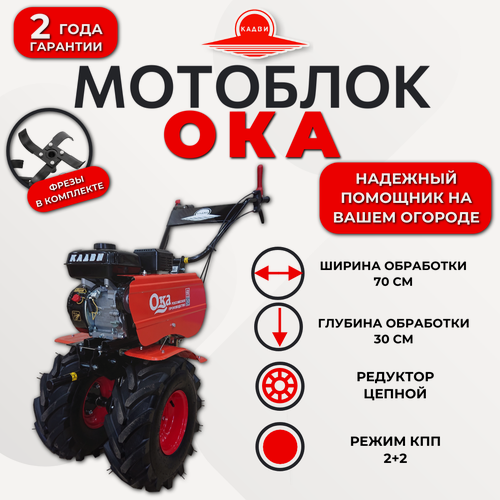 Изображение товара Мотоблок Ока МБ-1Д2М10А(алюминиевый шкив редуктора, на колесах 19*7-8), Кадви 170F