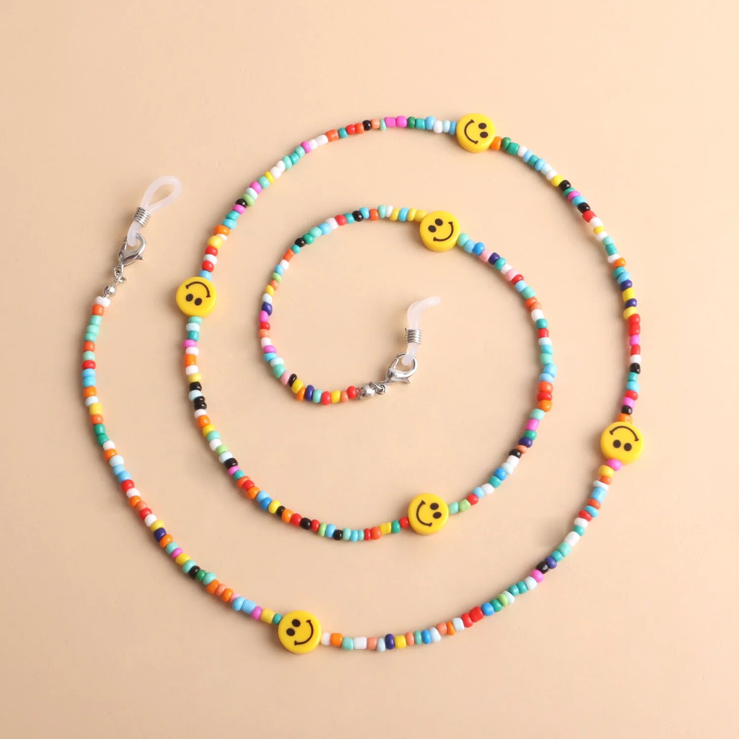 Цепочка для очков Boho из акрила и металла Smile Face Унисекс
