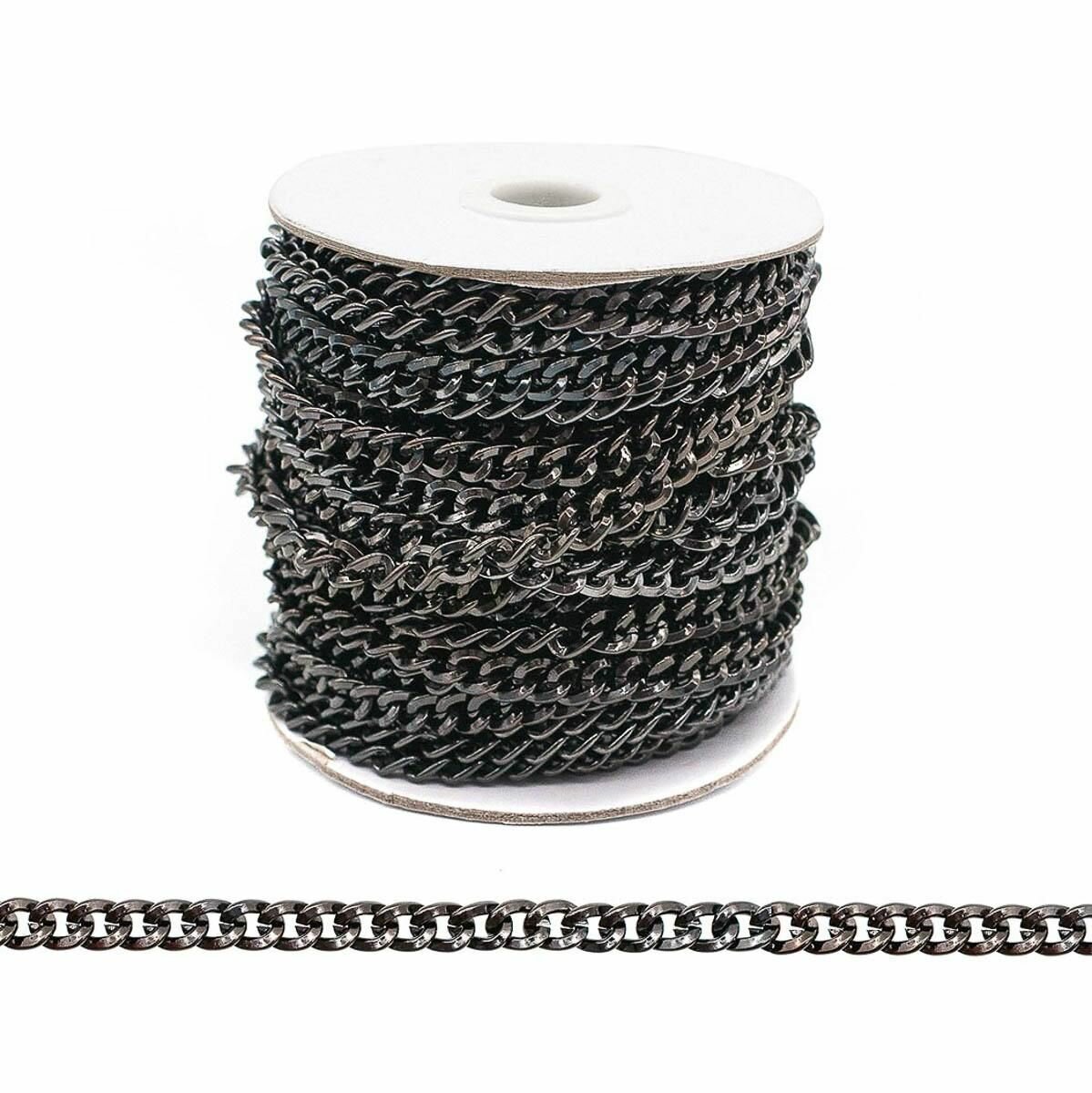 Декоративная цепь айрис Стальная 62х48х10 м цвет Черный никель Y1827