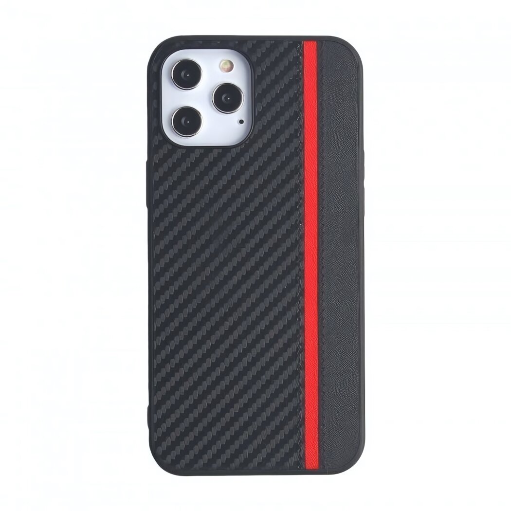 Чехол для iPhone 12 Pro Max, карбоновый , 012465 Салатовый