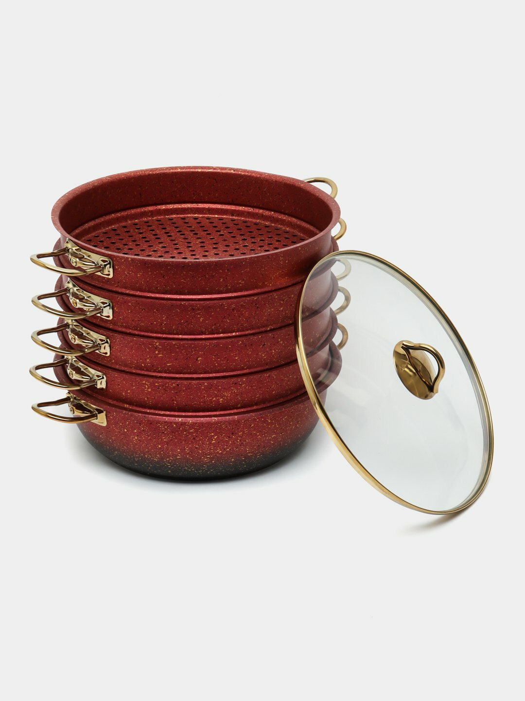 Мантоварка пароварка O.M.S, Красный, 6091-C. 28см, 5.8л — фото 1