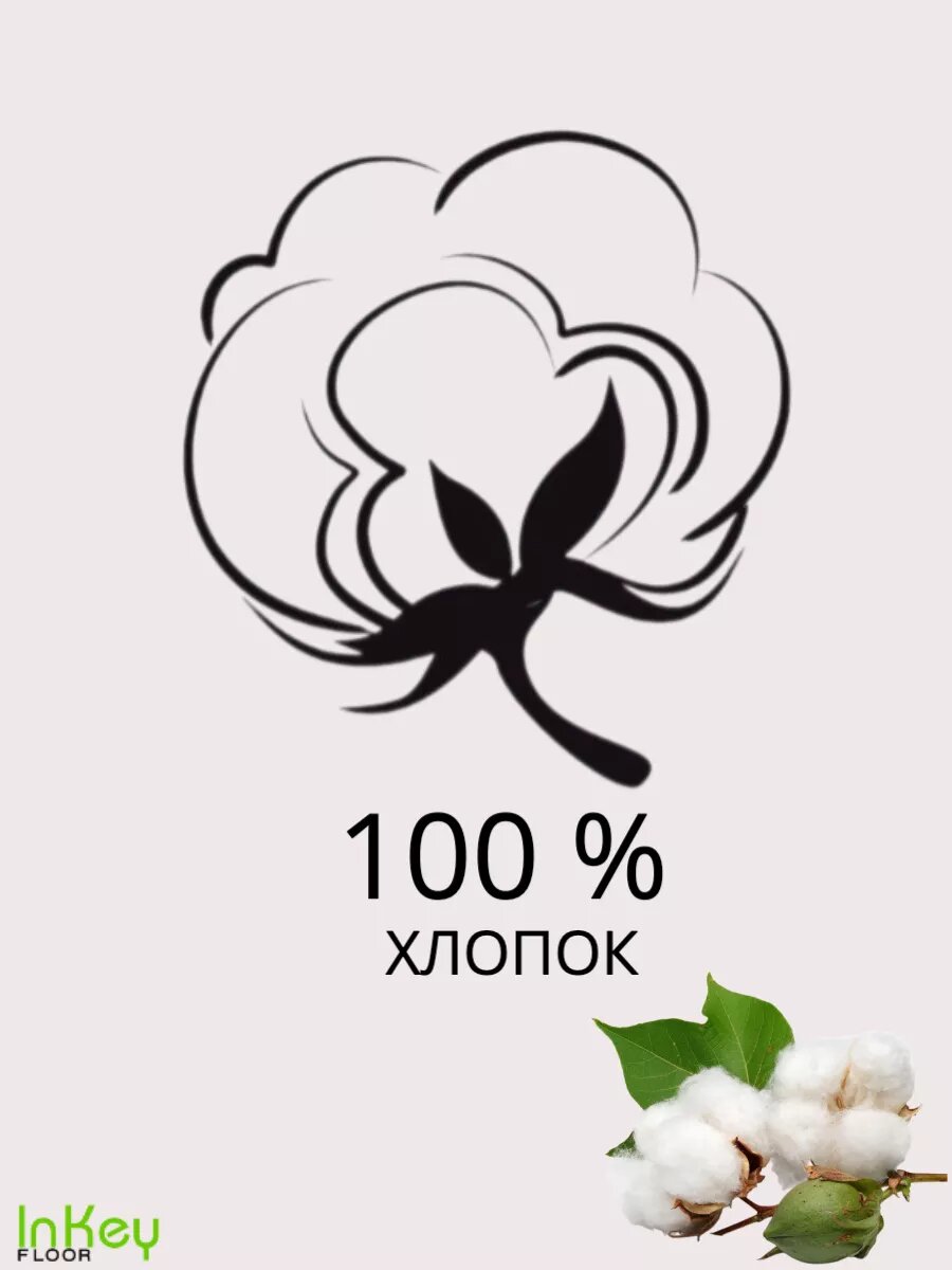 Коврик хлопковый 55х110 см для пола ЭКО коврик лоскутный гипоаллергенный — фото 1