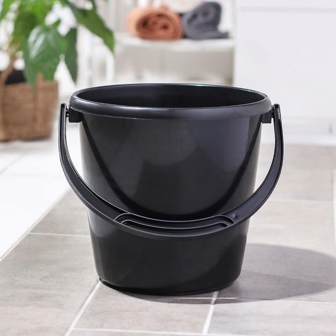 Товары для дома СибПолимер Ведро 8 л 27 х 28 х 24 см круг цвет: черный