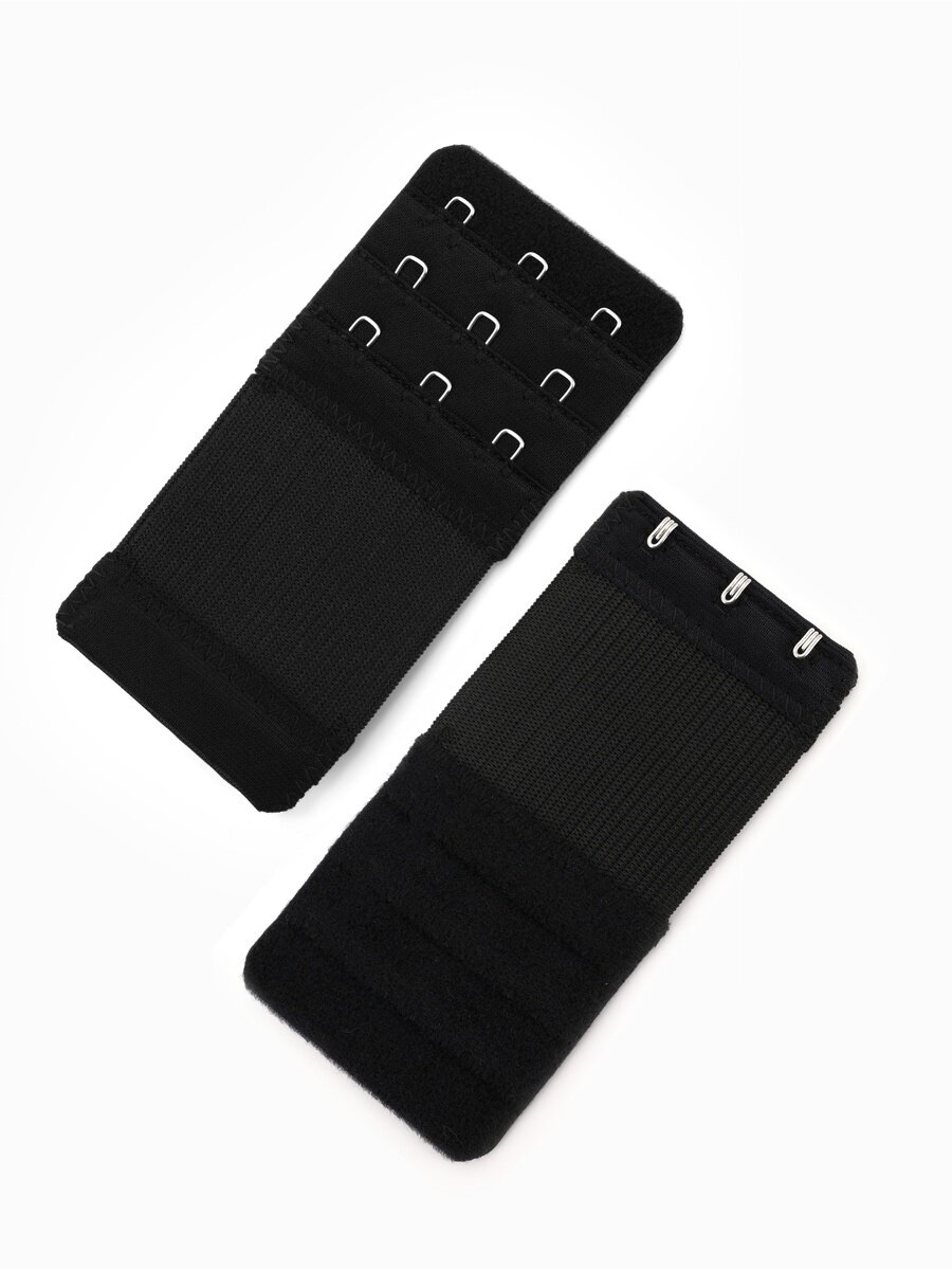 Застёжка-удлинитель для бюстгальтера, 3 ряда 3 крючка, 5 × 10,5 см, 3 шт, цвет чёрный/белый/бежевый — фото 1