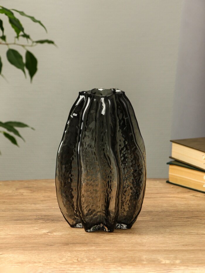 Ваза «Кэли» 21×12×6 см стекло серая