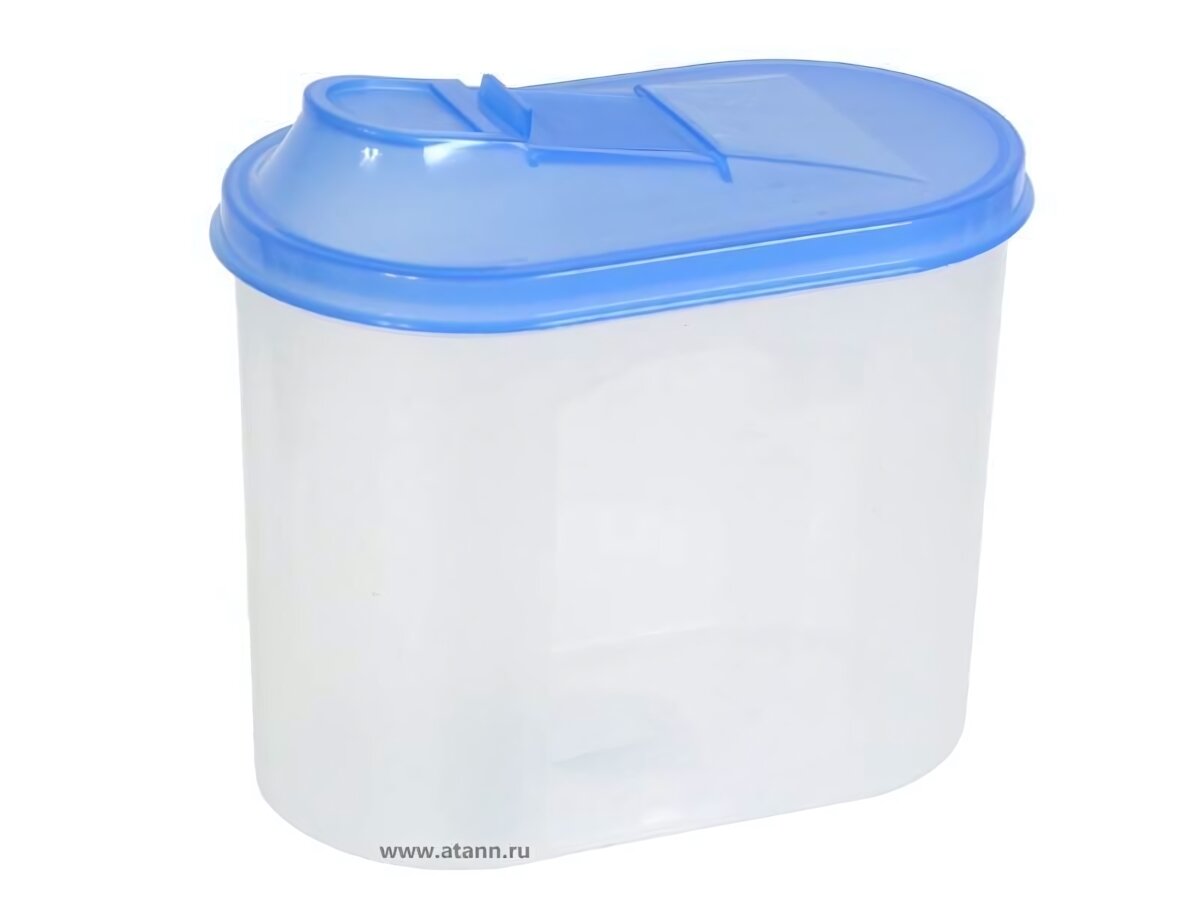 Банка для сыпучих продуктов «С294» 15 л с дозатором прозрачный пластик герметичная крышка