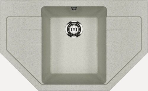Изображение товара Мойка кухонная Ulgran U-609 -310 угловая, 79x49, мойка для кухни, с крылом, серая, трапеция, матовая