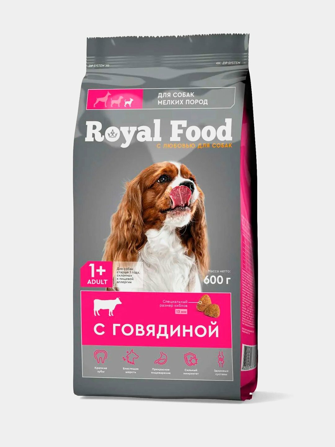Сухой корм Royal Food, для мелких пород собак, говядина, 0,6кг