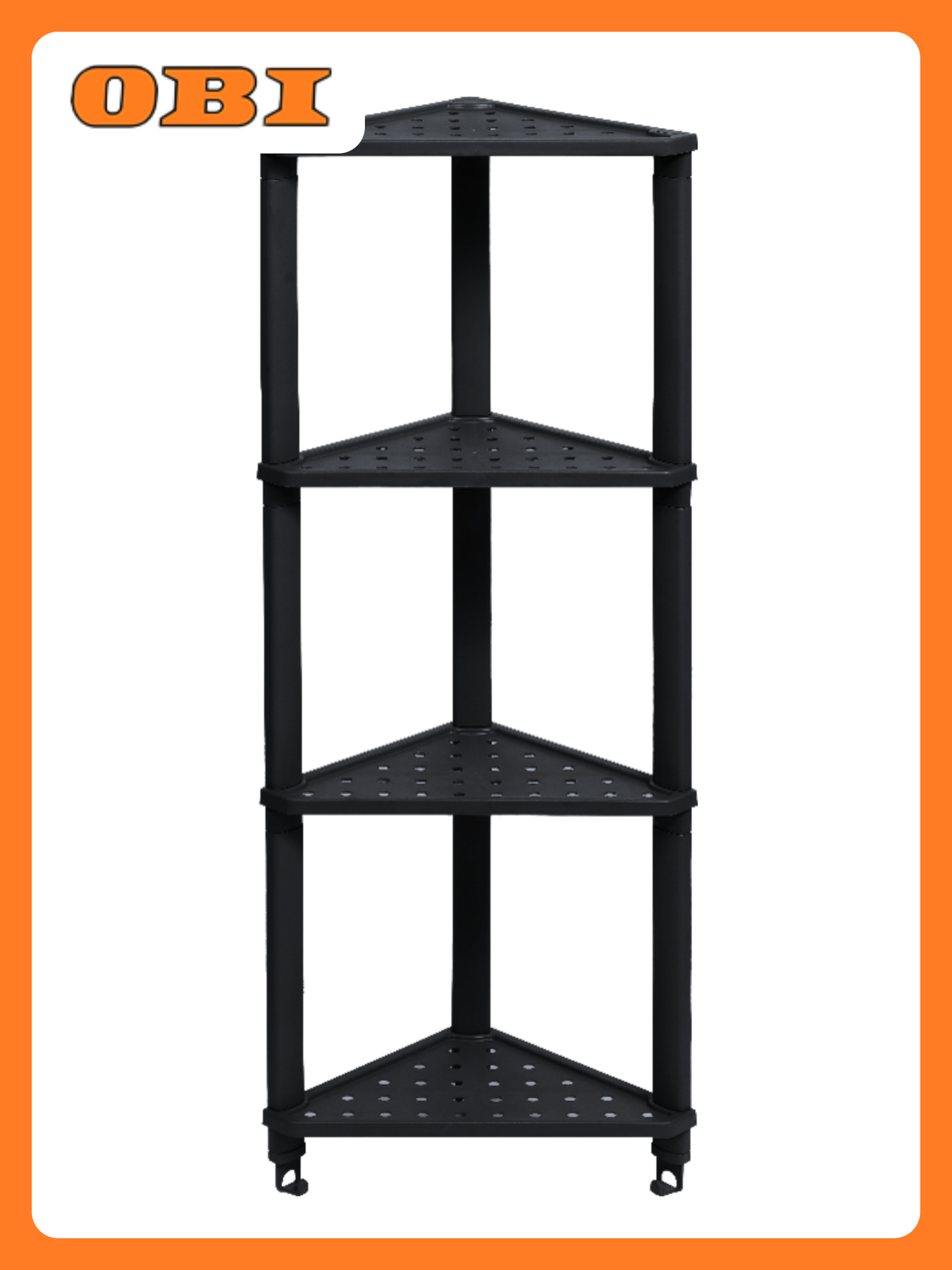 Полка угловая VIKEA подвесная 4-х ярусная чёрная