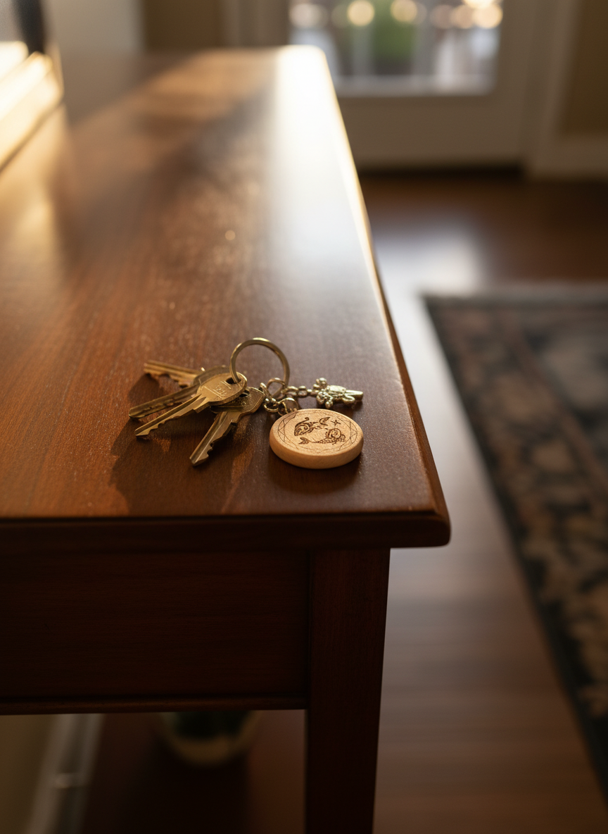 Брелок-талисман для Рыб из натурального бука, 4 см, для удачи и интуиции — фото 1