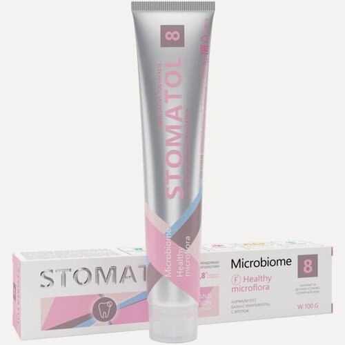 Изображение товара Зубная паста Stomatol 8 Microbiome с пробиотиком для восстановления микрофлоры полости рта 100 г