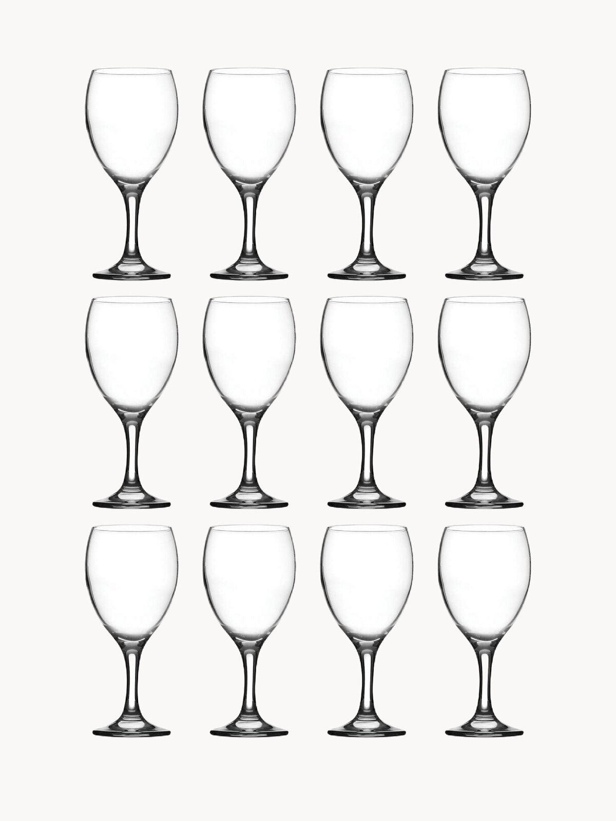 Набор бокалов Pasabahce, 340 мл, прозрачный, 12 шт., для белого вина/для красного вина, стекло