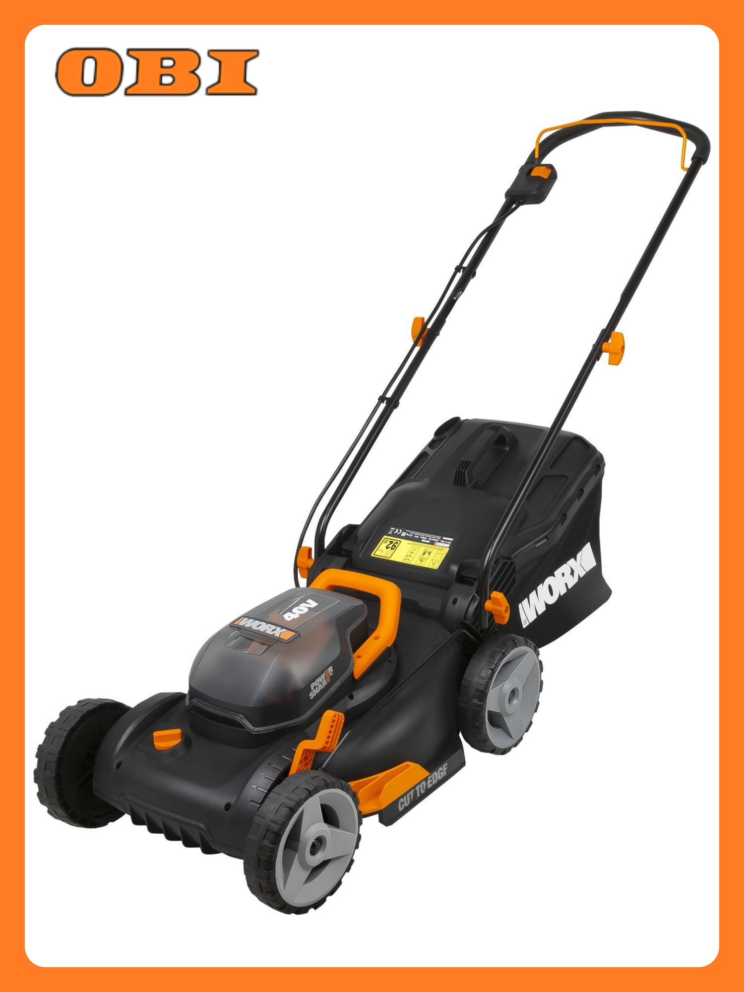 Газонокосилка аккумуляторная Worx WG743E WG743E 40В (2×20В) 40см 4Ач х2 двойное ЗУ в комплекте