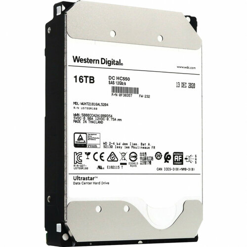 Жесткий диск 3.5 SAS 16Tb WD 0F38357 WUH721816AL5204 (7200rpm)