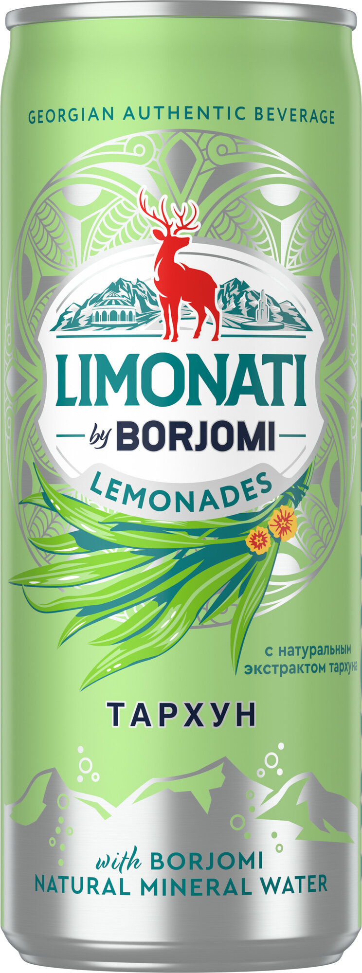 Лимонад Borjomi Limonati Тархун, с газом, ж/б, 12 шт. по 0.33 л - фотография № 2