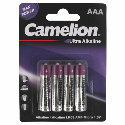 Элемент питания Сamelion Ultra, LR03, 4 шт