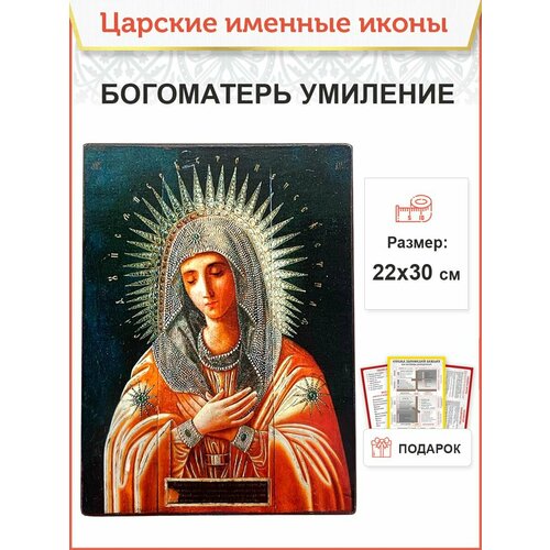 Икона Богородица Умиление Серафимо-Дивеевская дерево 22х30см