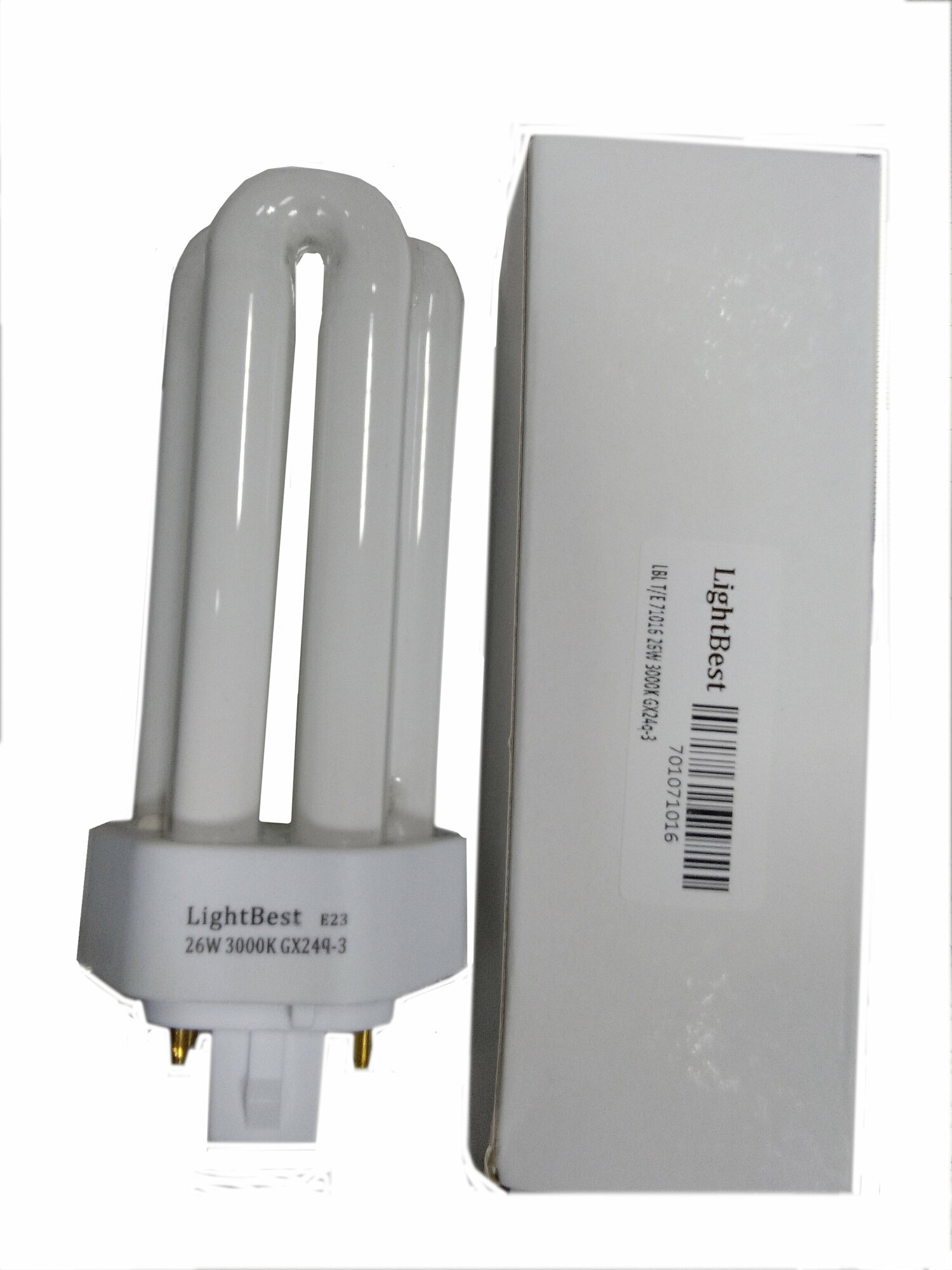 Лампа люминесцентная LightBest LBL T/E 71016 26W 3000K GX24q-3 (Dulux T/E Plus 26W/31-830 GX24q-3) 701071016