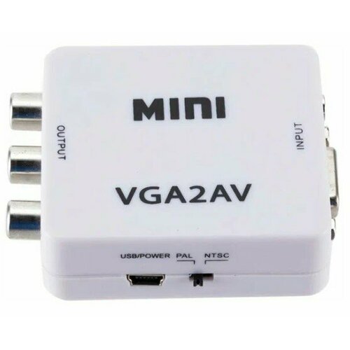 Конвертер переходник из VGA в AV (VGA2AV) переходник vga на av mini 1080p vga2av конвертер черный для монитора pc тв