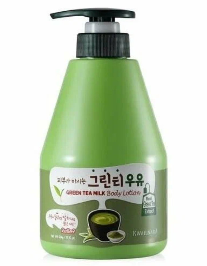Лосьон для тела с ароматом зеленого чая Welcos Kwailnara Green Tea Milk Body Lotion 560 мл.