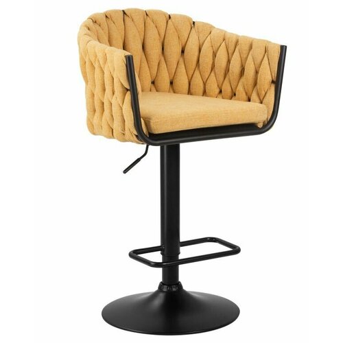 Стул барный DOBRIN LEON LM-9690 цвет сиденья желтый (LAR-275-8), цвет основания черный