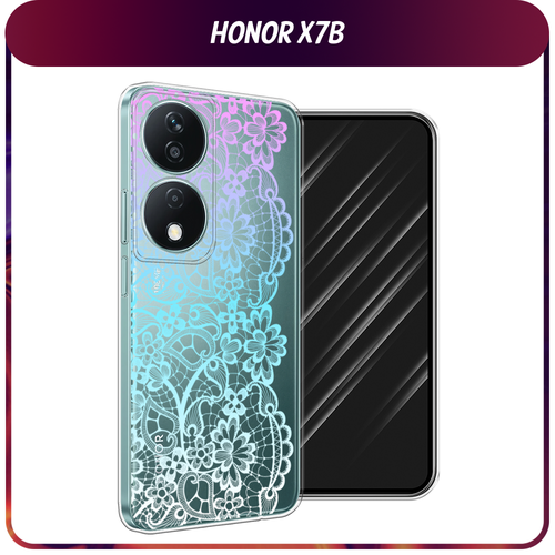 Силиконовый чехол на Honor X7B / Хонор X7B Радужный кружевной узор, прозрачный силиконовый чехол на honor 5c хонор 5с радужный кружевной узор прозрачный