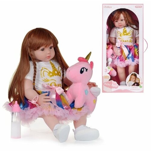 фото Кукла junfa в белой кофте и яркой юбке 60 см junfa toys