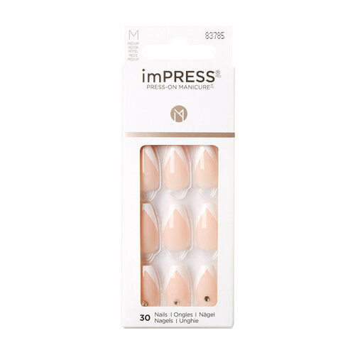 Твердый лак для ногтей средней длины / Kiss Impress Color Press-On Manicure False Nails твердый лак kiss impress manicure color kimc007c нежно лиловый длина короткая