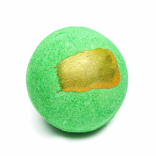 Бомбочка для ванны зелёная с золотой полоской 110 г 411₽