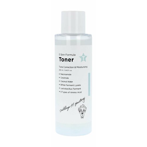 Тонер для ровного тона кожи лица с ниацинамидом и глутатионом / Village 11 Factory T Skin Formula Toner