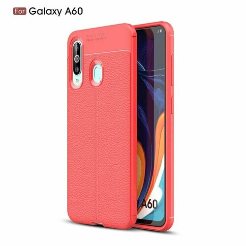 Накладка силиконовая для Samsung Galaxy A60 (2019) SM-A606 под кожу красная
