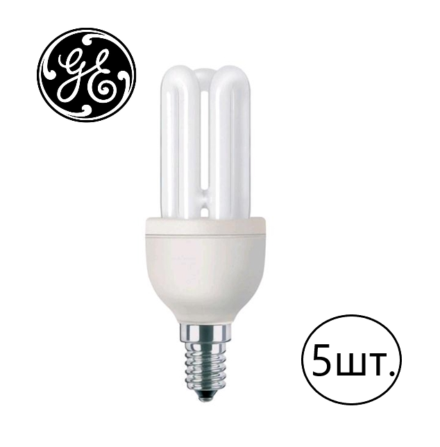 Лампы люминесцентные энергосберегающие EXTRA MINI GE E14 9W 2700K (теплый белый свет) 5 штук