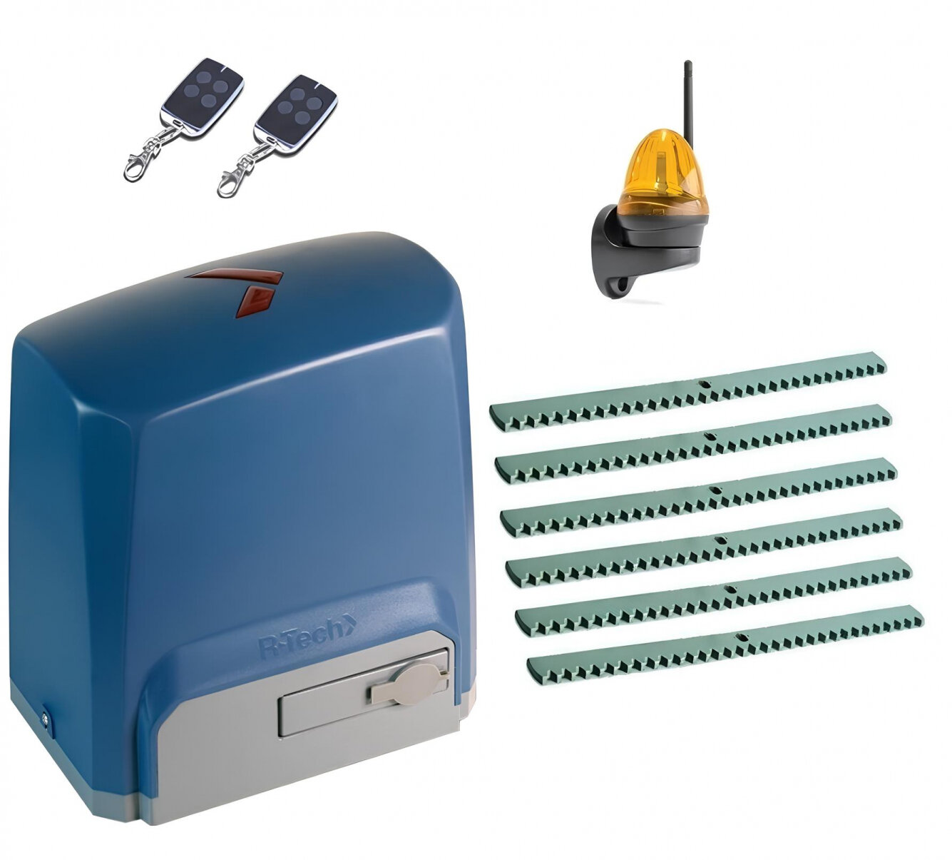 фото Автоматика для откатных ворот R-Tech SL1000AC. M-KIT-LK6, комплект: привод, 2 пульта, лампа, 6 реек