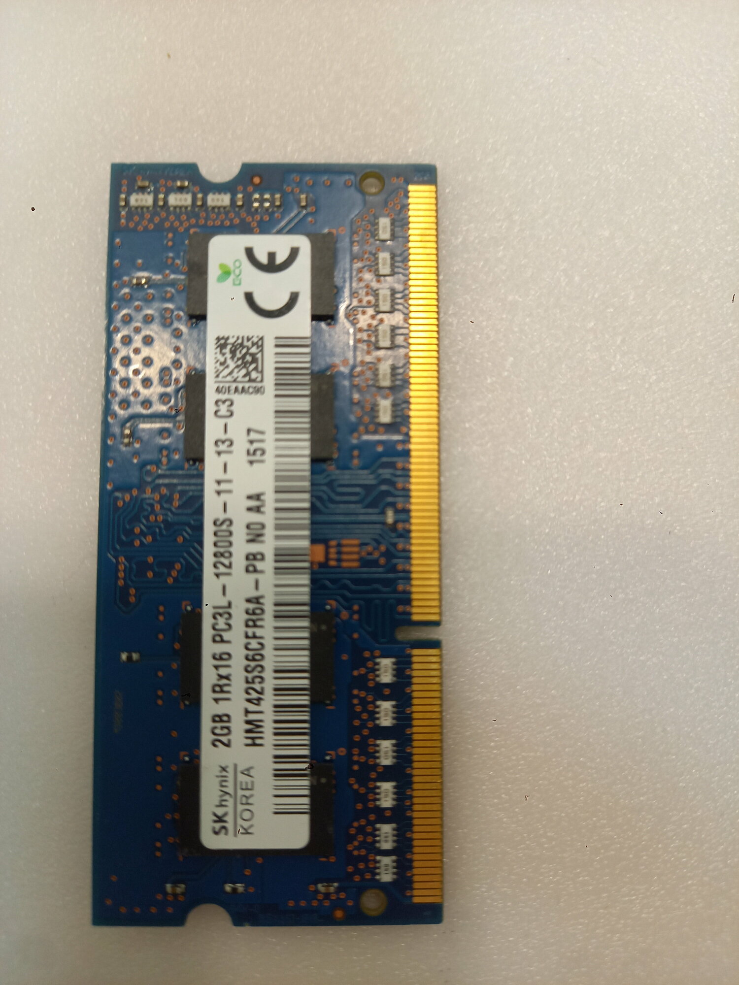 Модуль памяти DDR-III DIMM 2Gb PC-12800 PC3L Hynix, для ноутбука