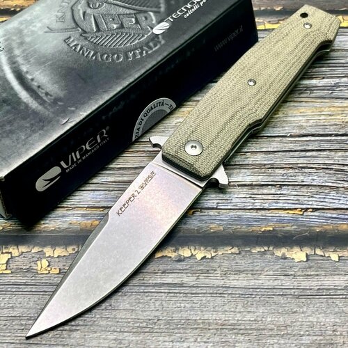 Нож складной Viper V6000CG Keeper 2, Elmax Blade, Green Micarta Handle