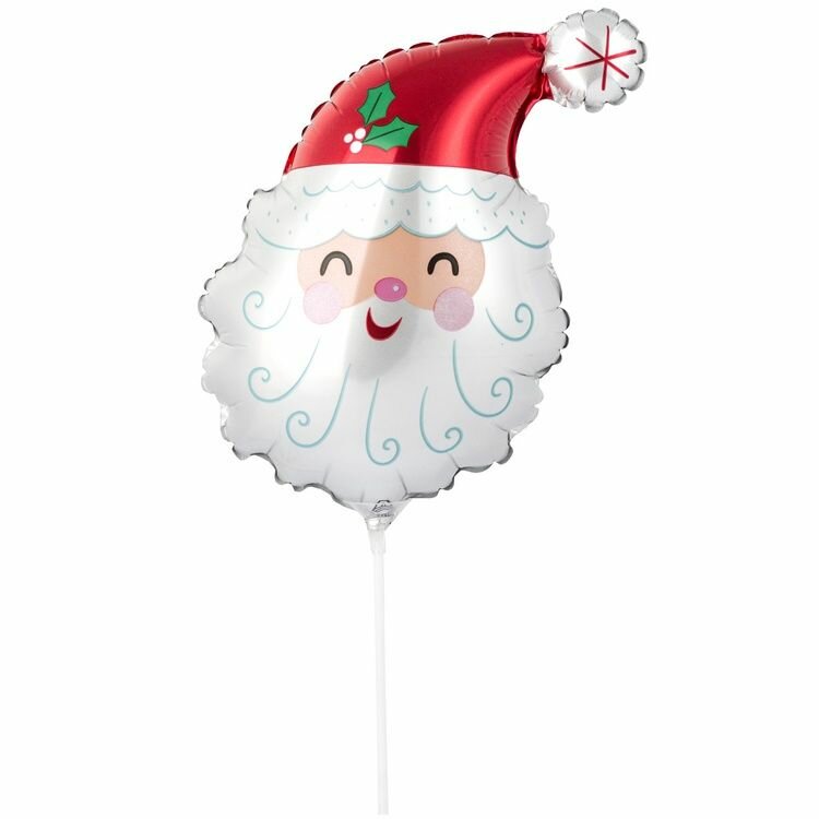Фольгированный шарик Санта улыбающийся сатин