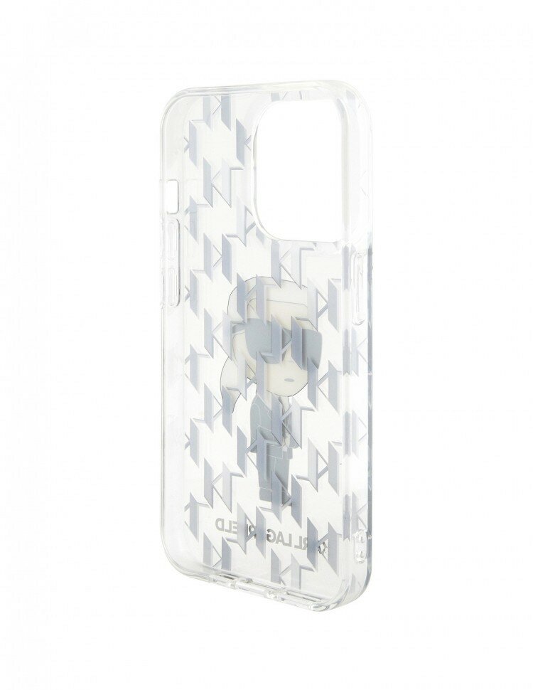 Karl Lagerfeld для iPhone 15 Pro чехол пластиковый Monogram NFT Karl Ikonik Hard Transparent