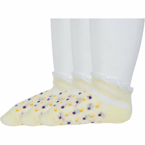Носки Борисоглебский трикотаж 3 пары, размер 7-8, желтый носки детские борисоглебский трикотаж 8сд3001 р 14 16