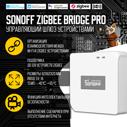 Шлюз Sonoff Zigbee Bridge PRO sonoff snzb 01 умная беспроводная кнопка