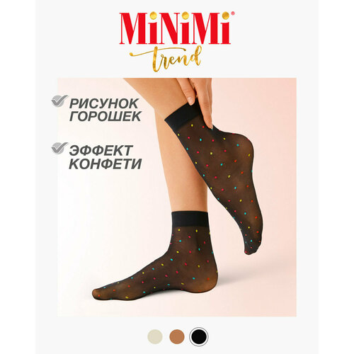 Носки MiNiMi, 20 den, размер 0 (UNI), черный женские капроновые носки minimi pois colors 20den avorio
