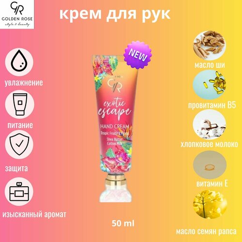 Крем для рук GOLDEN ROSE HAND CREAM EXOTIC ESCAPE крем для рук golden rose крем для рук exotic escape hand cream tropic fruity