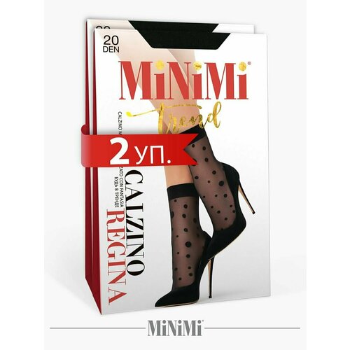 Носки MiNiMi, 20 den, 2 пары, размер 0 (UNI), белый, черный, серый