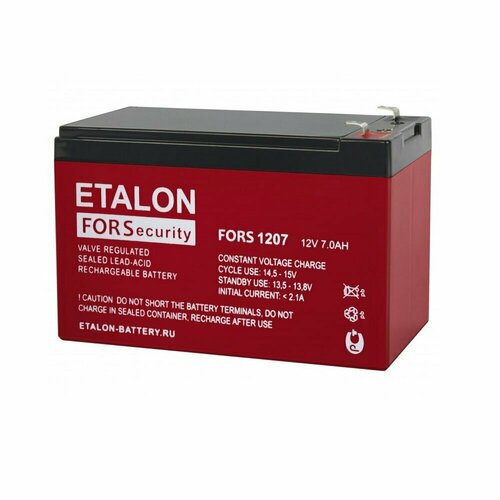 Аккумулятор ETALON FORS 1207 (12В 7А/ч) аккумулятор etalon fors 1207 аккумулятор для ибп блок бесперебойного питания для видеонаблюдения 12в 7 ач