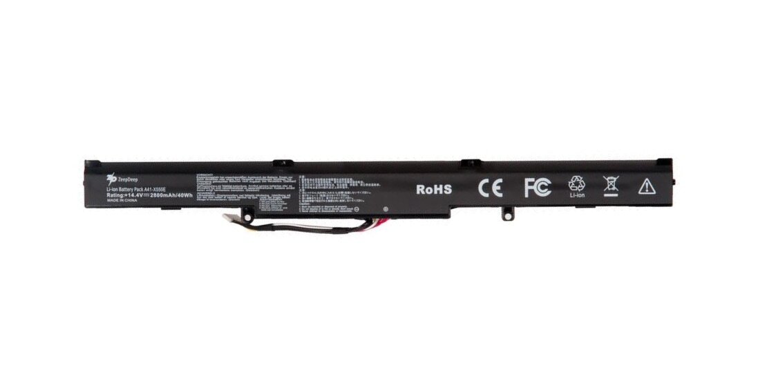 Battery / Аккумулятор повышенной емкости для ноутбука Asus K750, K-series, R752, R-series, X450J, X450JF, X751, X751M, ZeepDeep Energy 41.5Wh 2800mAh