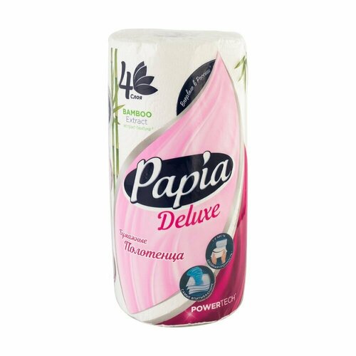 Бумажные полотенца, Papia Deluxe, 4 слоя, 1 рулон