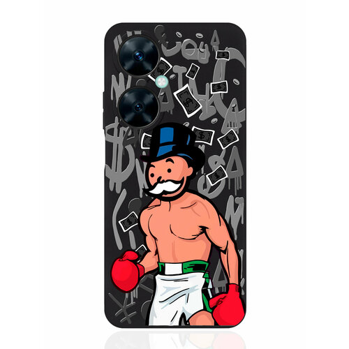 Чехол для смартфона Huawei Nova 11i черный силиконовый Monopoly Boxing/ Монополия Боксер чехол для смартфона realme 11 pro черный силиконовый monopoly boxing монополия боксер