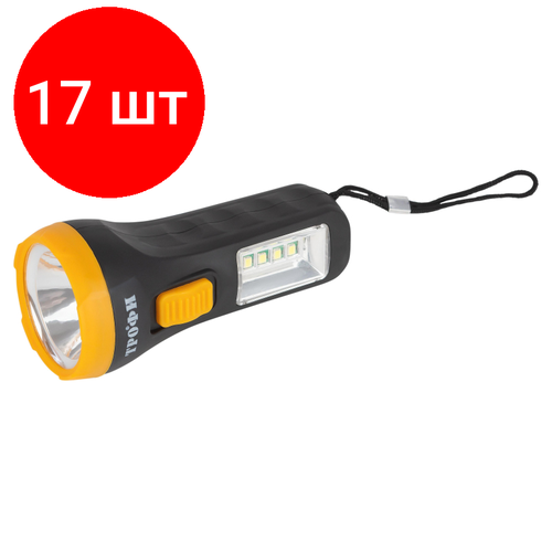 Комплект 17 штук, Фонарь ручной Трофи UB-101 1Вт 1 SMD+4 LED 1хAA Б0054034 фонарь портативный трофи tl30